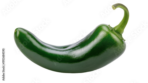 Photos Vibrant fresh green jalapeño pepper, whole and uncooked, isolated on transparent