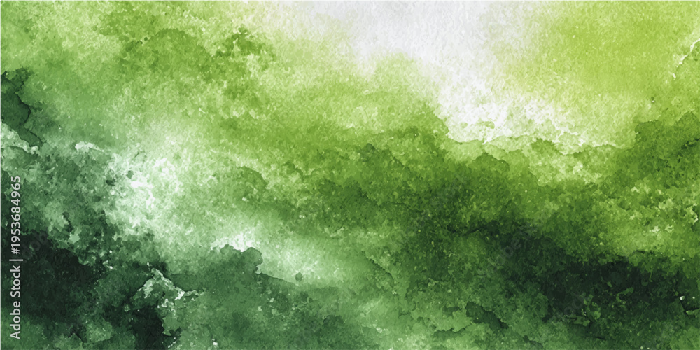 Obraz premium Abstract watercolor composition in varying shades of green, evoking the essence of nature's beauty and tranquility. 
