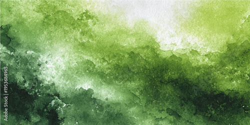 Abstract watercolor composition in varying shades of green, evoking the essence of nature's beauty and tranquility. 