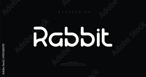 Rabbit modern creative logo alphabet font. Typography abstract sport, game, technology, fashion, digital, creative logos fonts. vector illustration
