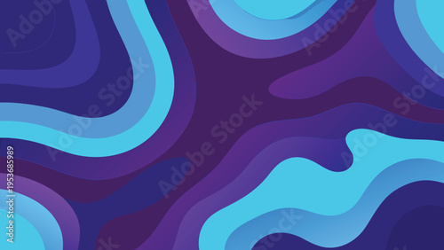 Abstract swirling layers of blue and purple create a vibrant pattern
