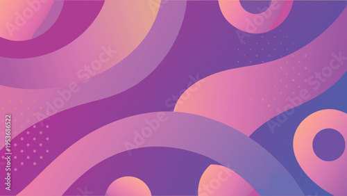 Abstract colorful background with overlapping curved shapes and gradients
