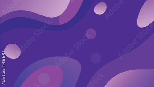 Abstract fluid shapes in varying shades of purple and violet