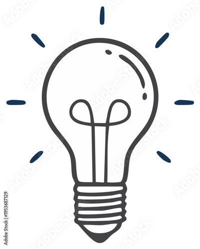 Light Bulb Idea Doodle Illustration Showing Creative Thinking Concept