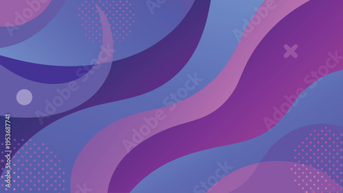 Abstract flowing shapes in shades of purple and blue tones