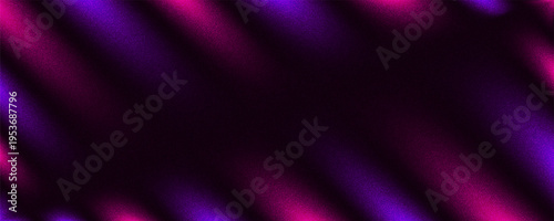 Abstract neon purple pink gradient with light leak effect. UV filter  fluorescent color background. Blurry gradient with dust. Grainy film effect