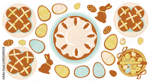 Easter celebration food and desserts.