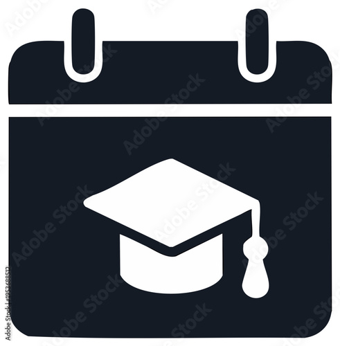 Graduation Cap Icon on Calendar Symbolizing Academic Schedule and Important Dates
