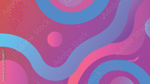 Abstract fluid shapes and vibrant colors create a modern design