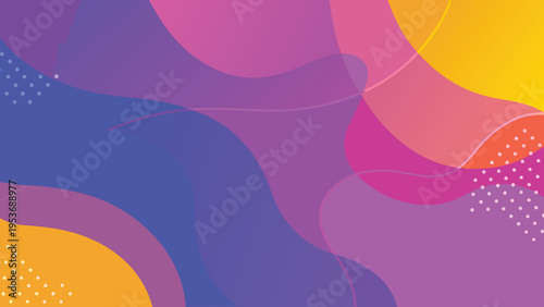Abstract colorful background with flowing shapes and dotted textures