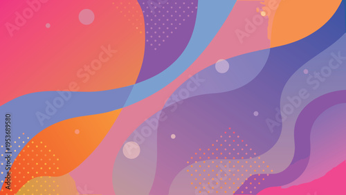 Abstract colorful background with flowing shapes and dotted textures