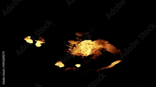 Flaming Fireballs Converging to Center, 3D Animated Spinning Orbs, Rotating Heat Spheres, Cinematic Motion Graphics, Magical Glow, Alpha Channel