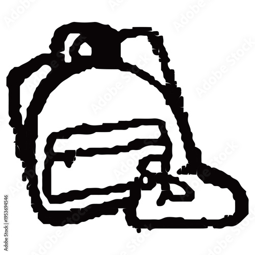 通園リュックのアイコン 幼稚園HPのためのベクターラインアイコン