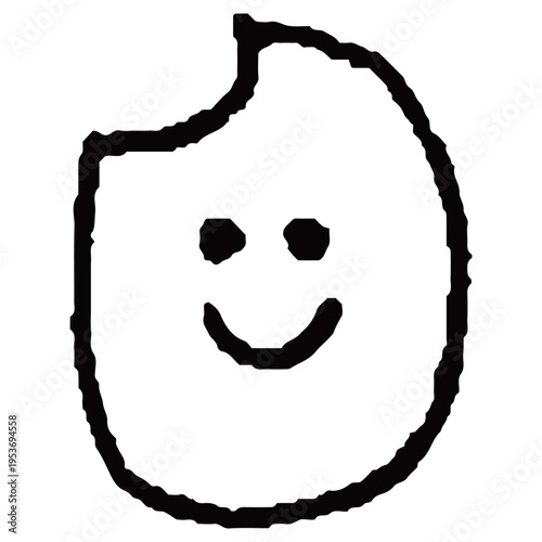 ごはん・お米のアイコン 幼稚園HPのためのベクターラインアイコン