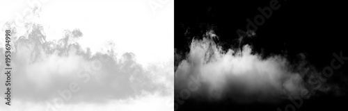 Photos Light flowing smoke wave isolated on split background