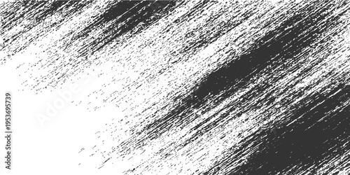 An abstract visual art composition features dynamic, textured black strokes against a blank backdrop. The interplay of light and shadow, creates an engaging visual texture.