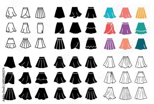 Fashion icons with skirts and wraps colorful