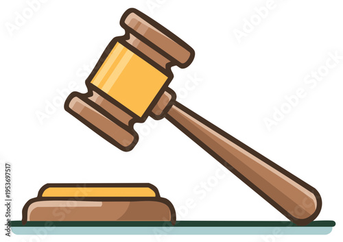 Gavel and Sounding Block Isolated on White Representing Justice and Legal Decisions