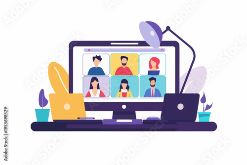 Virtual meeting with diverse participants on video call platform