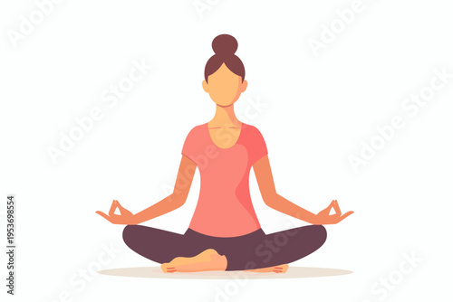 Young hispanic female practicing yoga in seated pose for relaxation and mindfulness