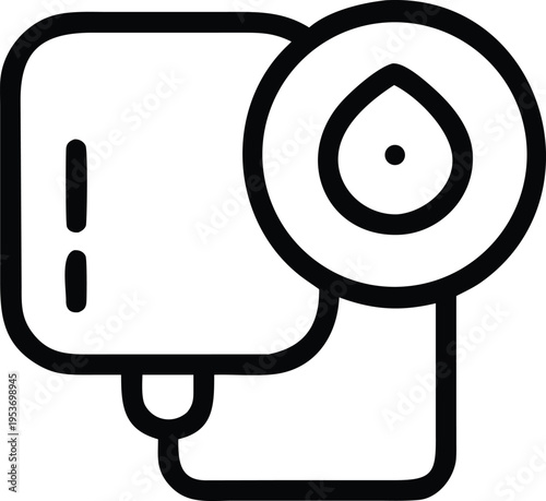 Blood Pressure Monitor Icon With Droplet sphygmomanometer