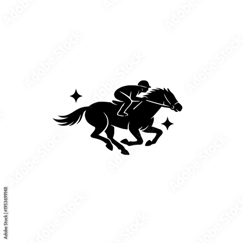 Racehorse Silhouette Vector Icon. SVG