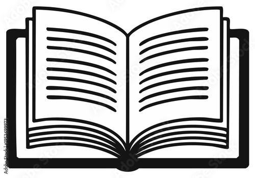 Open Book Icon: Education Symbol, Literary, Reading, Knowledge, Storytelling, Learning