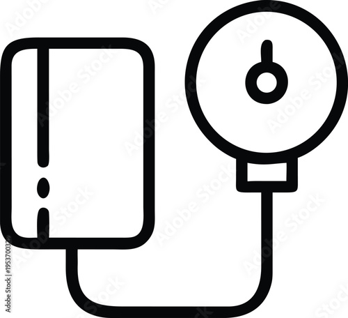 Blood Pressure Monitor Icon With Gauge sphygmomanometer