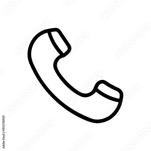A simple black line art illustration of a telephone handset
