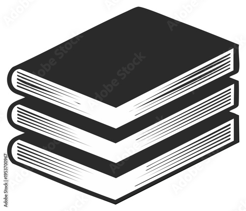 Stack of three hardback books, reading, education and learning concept.