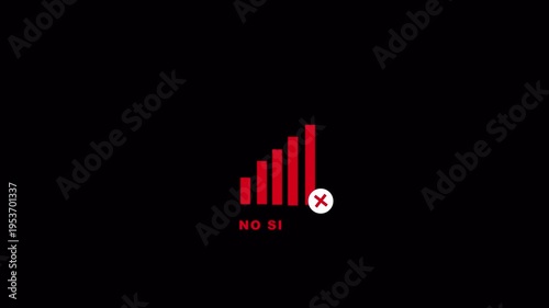 Connectivity signal lost icon animation  inside red color digital disconnection communication disruption issue animation on transparent background background in 4K animation with alpha channel 