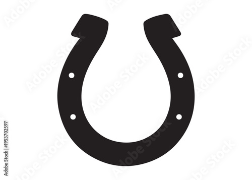 horseshoe logo silhouette vector, lucky iron horseshoes silhouette vector illustration, blacksmith horseshoe logo, horse footwear logo silhouette design on white background