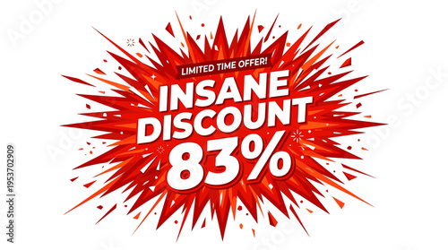 Explosive Insane Discount with 83% Off Banner