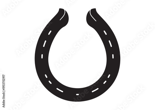 horseshoe logo silhouette vector, lucky iron horseshoes silhouette vector illustration, blacksmith horseshoe logo, horse footwear logo silhouette design on white background