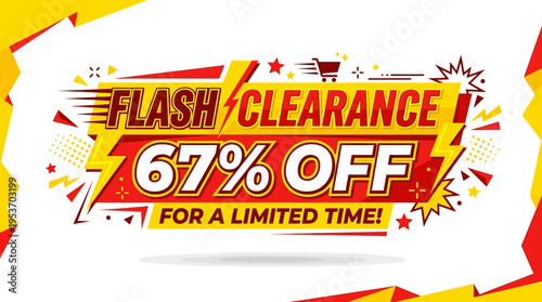 Flash Clearance Sale Banner with 67% Off