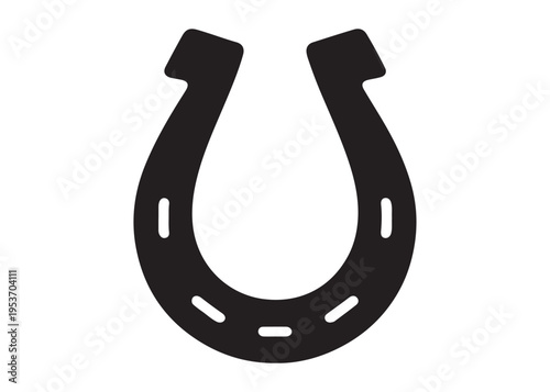 horseshoe logo silhouette vector, lucky iron horseshoes silhouette vector illustration, blacksmith horseshoe logo, horse footwear logo silhouette design on white background