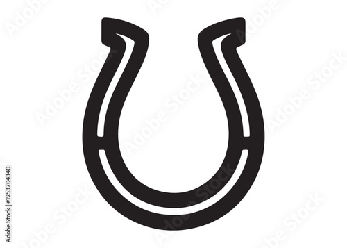 horseshoe logo silhouette vector, lucky iron horseshoes silhouette vector illustration, blacksmith horseshoe logo, horse footwear logo silhouette design on white background