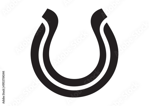 horseshoe logo silhouette vector, lucky iron horseshoes silhouette vector illustration, blacksmith horseshoe logo, horse footwear logo silhouette design on white background