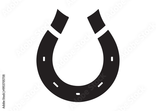 horseshoe logo silhouette vector, lucky iron horseshoes silhouette vector illustration, blacksmith horseshoe logo, horse footwear logo silhouette design on white background