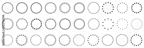 Collection of various dotted and dashed circles for design and illustration