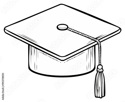 Classic graduation cap with tassel symbolizing academic achievement higher education success and knowledge