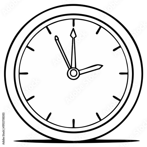 Analog clock face showing 2:55 o'clock doodle style time illustration