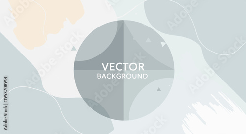 A modern abstract background with organic shapes, gradients, and a circle