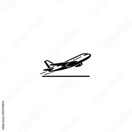 Airplane Takeoff Icon Vector.eps