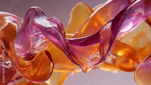 Thin colored liquid film stretched in macro with vibrant tones and smooth flow ideal for abstract design and fluid concepts