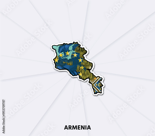 Armenia map sticker. Clean vector design perfect for travel, geography, branding, education and European themed projects.