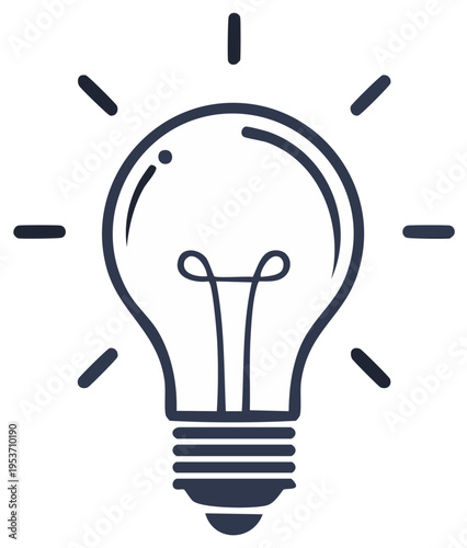Lightbulb Outline: Concept, Idea, Inspiration, Thinking, Innovation, Energy, Solution, Creativity, Invention, Design, Symbol