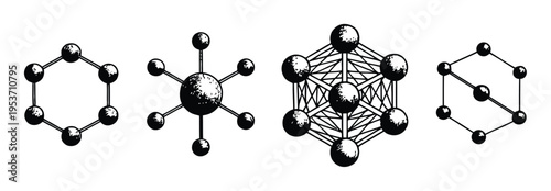 Molecular Structure Geometric Shapes Vector Illustration
