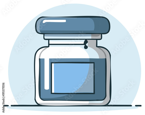 Vaccine vial hand drawn illustration for medical or pharmaceutical campaigns and disease prevention projects regarding treatments