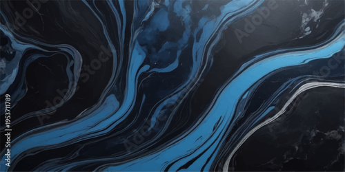 Abstract dark blue wave background with a soft liquid texture and flowing silk curves creating a digital art motion pattern for a sleek wallpaper backdrop
